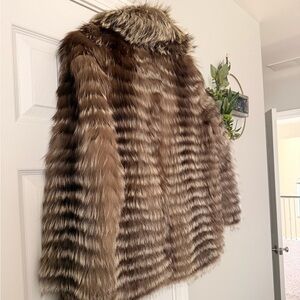Luxurious Faux Fur Brown Jacket